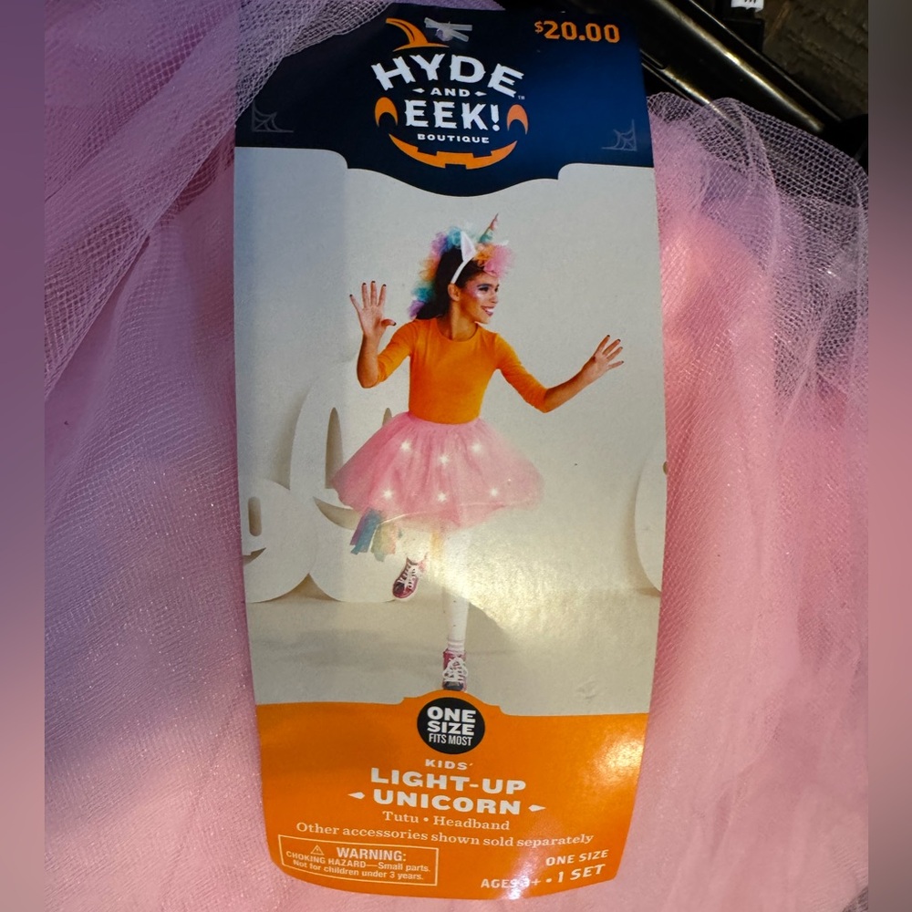 NWT Kids Light Up Unicorn Tutu and Headband Hyde and Eek brand One Size